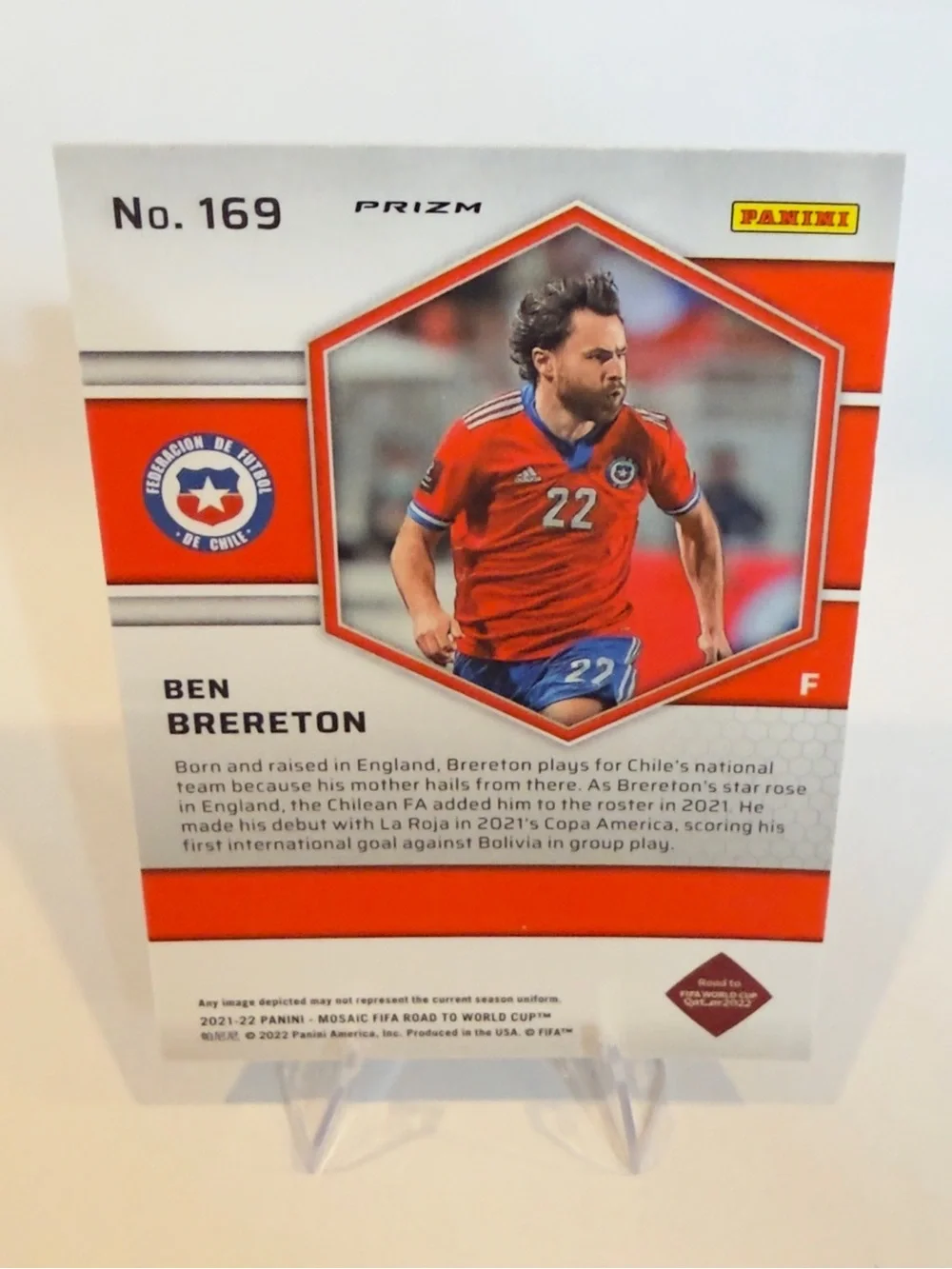 2021/22?Panini-Mosaic FIFA # 166 Ben Brereton Soccer Rookie Card Chile - Picture 2 of 2